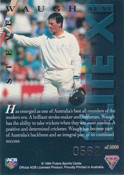1994-95 Futera Cricket - An Elite XI #AE VI Steve Waugh Back