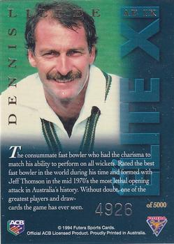 1994-95 Futera Cricket - An Elite XI #AE IX Dennis Lillee Back