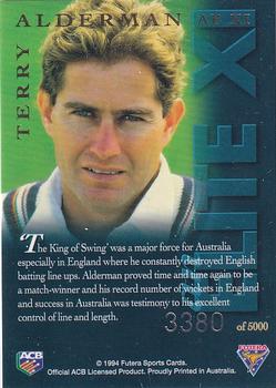1994-95 Futera Cricket - An Elite XI #AE XI Terry Alderman Back