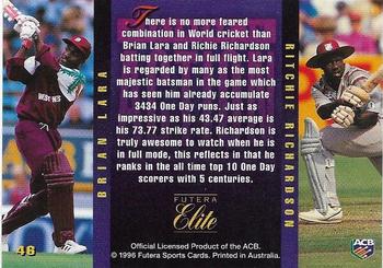 1996 Futera Elite #46 Brian Lara / Richie Richardson Back