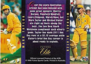 1996 Futera Elite #47 Mark Taylor / Michael Slater Back