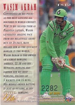 1996 Futera Elite - The Specialists #TS12 Wasim Akram Back