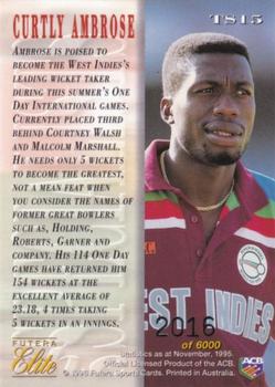 1996 Futera Elite - The Specialists #TS15 Curtly Ambrose Back