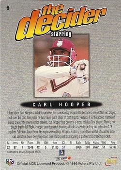 1996 Futera The Decider #6 Carl Hooper Back