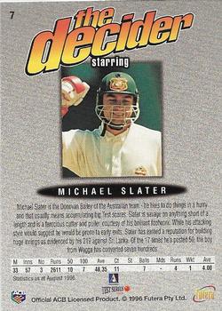 1996 Futera The Decider #7 Michael Slater Back