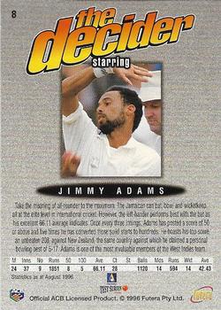 1996 Futera The Decider #8 Jimmy Adams Back