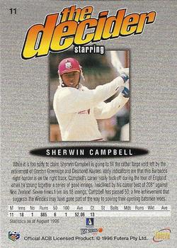 1996 Futera The Decider #11 Sherwin Campbell Back