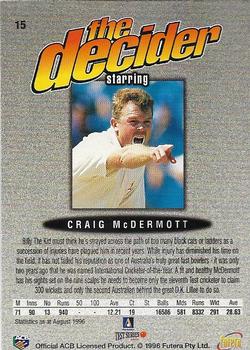 1996 Futera The Decider #15 Craig McDermott Back
