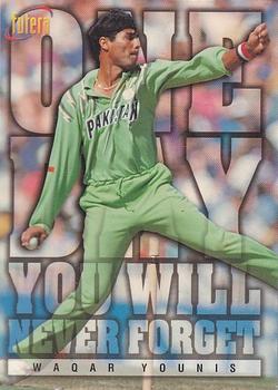1996 Futera The Decider #69 Waqar Younis Front