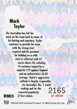 1996 Futera The Decider - Run Machines #RM3 Mark Taylor Back