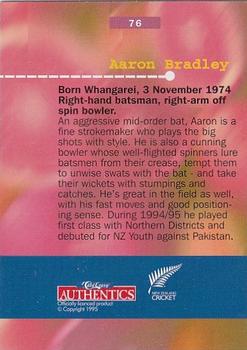 1996 Card Crazy Authentics High Velocity #76 Aaron Bradley Back