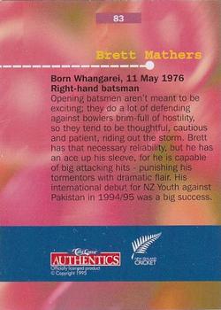 1996 Card Crazy Authentics High Velocity #83 Brett Mathers Back