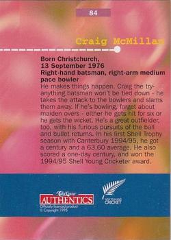 1996 Card Crazy Authentics High Velocity #84 Craig McMillan Back
