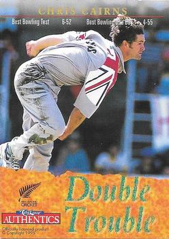 1996 Card Crazy Authentics High Velocity - Double Trouble #NNO Chris Cairns Back