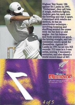 1996 Card Crazy Authentics High Velocity - The Centurions #4 Andrew Jones Back