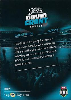 2017-18 Tap 'N' Play BBL Cricket #002 David Grant Back