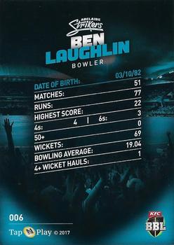2017-18 Tap 'N' Play BBL Cricket #006 Ben Laughlin Back
