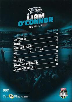 2017-18 Tap 'N' Play BBL Cricket #009 Liam O'Connor Back