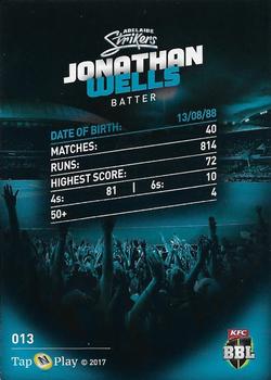 2017-18 Tap 'N' Play BBL Cricket #013 Jonathan Wells Back