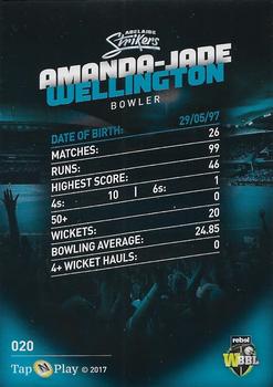 2017-18 Tap 'N' Play BBL Cricket #020 Amanda-Jade Wellington Back
