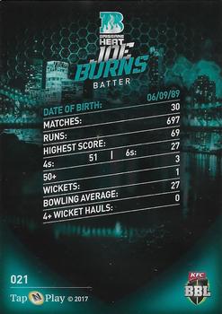 2017-18 Tap 'N' Play BBL Cricket #021 Joe Burns Back
