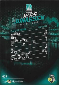 2017-18 Tap 'N' Play BBL Cricket #037 Jess Jonassen Back