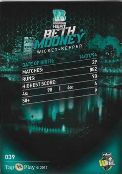 2017-18 Tap 'N' Play BBL Cricket #039 Beth Mooney Back