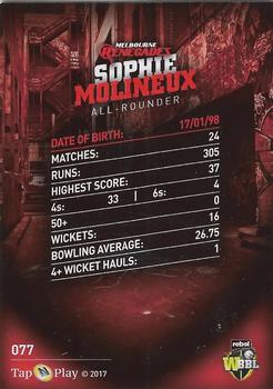 2017-18 Tap 'N' Play BBL Cricket #077 Sophie Molineux Back