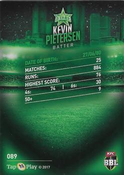 2017-18 Tap 'N' Play BBL Cricket #089 Kevin Pietersen Back