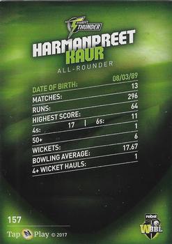 2017-18 Tap 'N' Play BBL Cricket #157 Harmanpreet Kaur Back