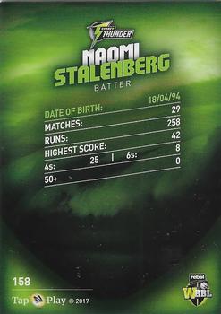 2017-18 Tap 'N' Play BBL Cricket #158 Naomi Stalenberg Back