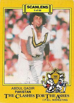 1986-87 Scanlens Cricket #5 Abdul Qadir Front
