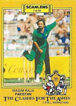 1986-87 Scanlens Cricket #7 Wasim Raja Front