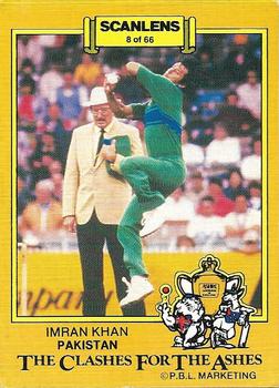 1986-87 Scanlens Cricket #8 Imran Khan Front