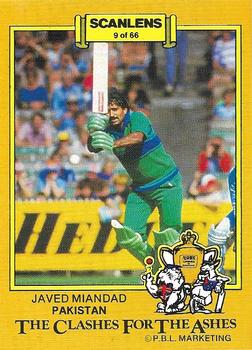 1986-87 Scanlens Cricket #9 Javed Miandad Front
