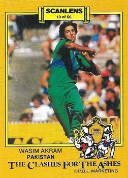 1986-87 Scanlens Cricket #10 Wasim Akram Front