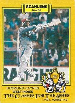 1986-87 Scanlens Cricket #20 Desmond Haynes Front