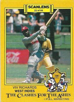 1986-87 Scanlens Cricket #22 Viv Richards Front