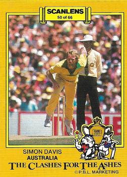 1986-87 Scanlens Cricket #50 Simon Davis Front