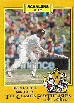1986-87 Scanlens Cricket #52 Greg Ritchie Front