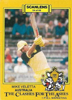 1986-87 Scanlens Cricket #54 Mike Veletta Front