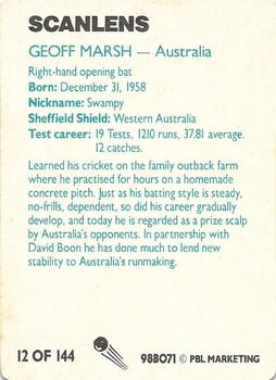 1988-89 Scanlens Stimorol Cricket #12 Geoff Marsh Back