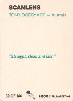 1988-89 Scanlens Stimorol Cricket #30 Tony Dodemaide Back