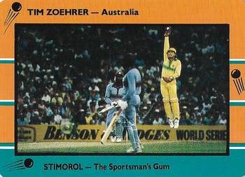 1988-89 Scanlens Stimorol Cricket #38 Tim Zoehrer Front