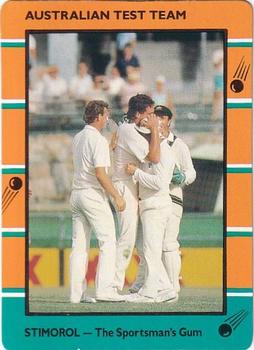 1988-89 Scanlens Stimorol Cricket #46 Australian Test Team Front