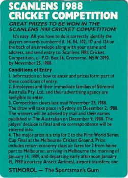 1988-89 Scanlens Stimorol Cricket #51 Scanlens 1988 Cricket Competition Front