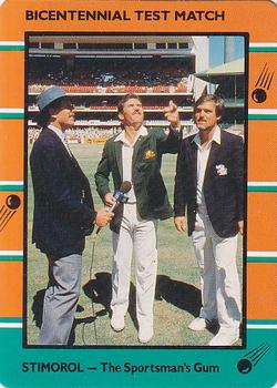 1988-89 Scanlens Stimorol Cricket #63 Bicentennial Test Match Front