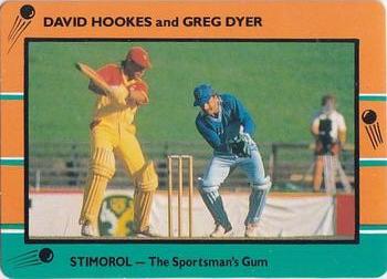 1988-89 Scanlens Stimorol Cricket #71 David Hookes / Greg Dyer Front