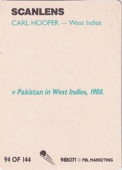 1988-89 Scanlens Stimorol Cricket #94 Carl Hooper Back
