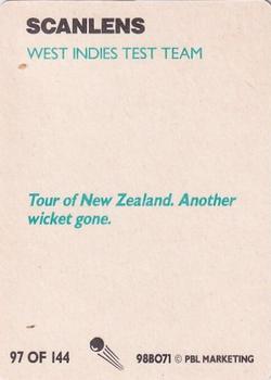 1988-89 Scanlens Stimorol Cricket #97 West Indies Test Team Back